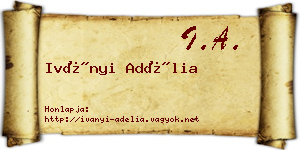 Iványi Adélia névjegykártya
