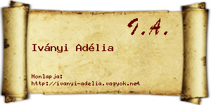 Iványi Adélia névjegykártya